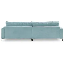 KAWOLA Ecksofa Cara Cord Recamiere links hellblau