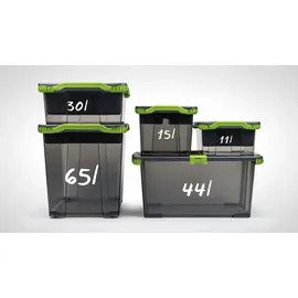 Rotho Evo Total Aufbewahrungsbox 44l mit Deckel grau/grün
