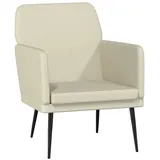 vidaXL Sessel 61 x 78 x 80 cm Creme Kunstleder mit Rollen