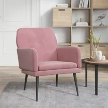 vidaXL Einzelsessel Samt 62 x 79 x 79 cm rosa