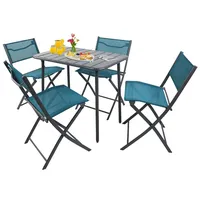 VCM 5-tlg. Set Bistroset Esstisch Gartenset Balkonset Stuh klappbar Tisch Garten Camping Sumila 80x55