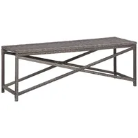 Furnicato Gartenbank 120 cm Poly Rattan Grau