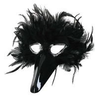 Federdomino schwarz Karneval Fasching Mottoparty Augenmaske Federmaske Vogelmaske Karnevalszubehör Zauberwelt Vogel Gesichtsmaske Maskerade