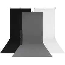 Westcott X-Drop Kit Backdrop Stand mit 3 Pack Sweep (150 cm, 370 cm), Hintergrundsystem, Schwarz, Grau, Weiss