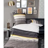 Janine Bettwäsche Janine J.D. Mako-Satin Bettwäsche 240x220 Pixel Streifen gelbgold, Mako-Satin, 3 teilig braun