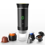 Tragbare Kaffeemaschine – Elektrische Espressomaschine Mit Heizfunktion Für Reisen – Für Auto Und Camping – Kompatibel Mit Nespresso-kapseln (mit Tragetasche)