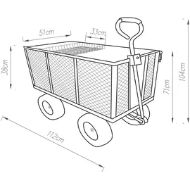 pro.tec Corropoli Bollerwagen schwarz/gelb