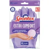 Spontex Gummihandschuhe extra Comfort, 12307019 Naturkautschuk mit Latex, lila