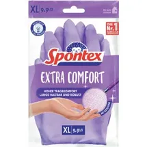 Spontex Gummihandschuhe extra Comfort, 12307019 Naturkautschuk mit Latex, lila