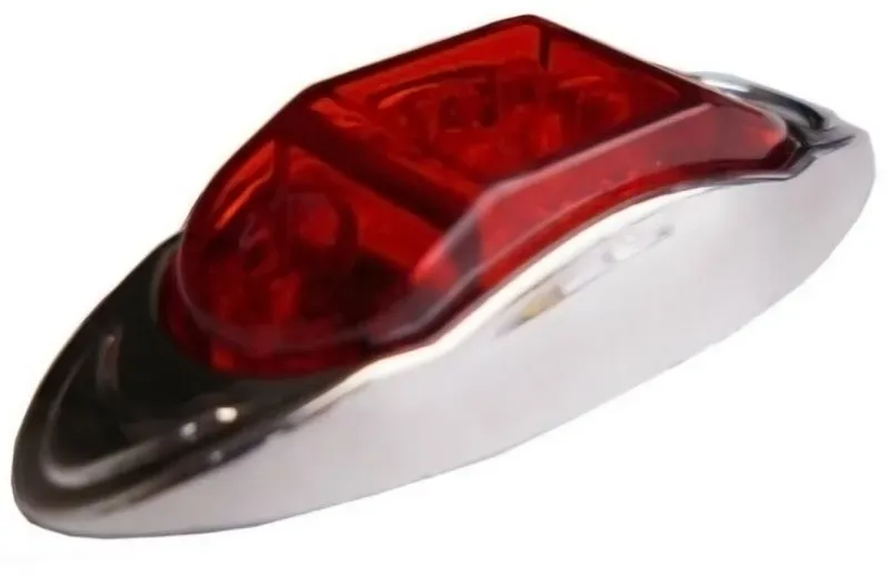Rote LED-Seitenmarkierung / Begrenzungsleuchte für Lkw, Sattelzüge und Anhänger mit 6 LEDs - 24 V - 100 mm x 42 mm -