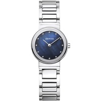 BERING Damen Uhr Quarz Movement - Classic Collection mit Edelstahl und Saphirglas 10126-707 Armbandsuhren - 5 ATM, Silber/Silber/Blau