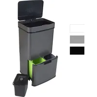 Sensor Mülleimer 72 L, 4 Fächer, Grau - Grau