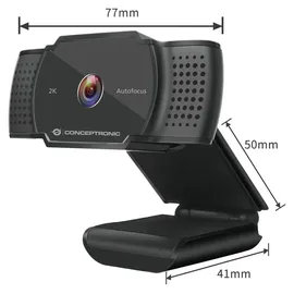 Conceptronic AMDIS 2K-Super-HD-Webcam Schwarz