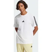 Adidas Essentials 3-Streifen Single Jersey T-Shirt - white/black XS