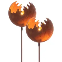 Spetebo Gartenstecker Feuerball 98 x Ø 15 cm Braun