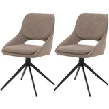 2er-Set Esszimmerstuhl HWC-N73, Stuhl, drehbar Auto-Return, Stoff Boucle 540g/m2
