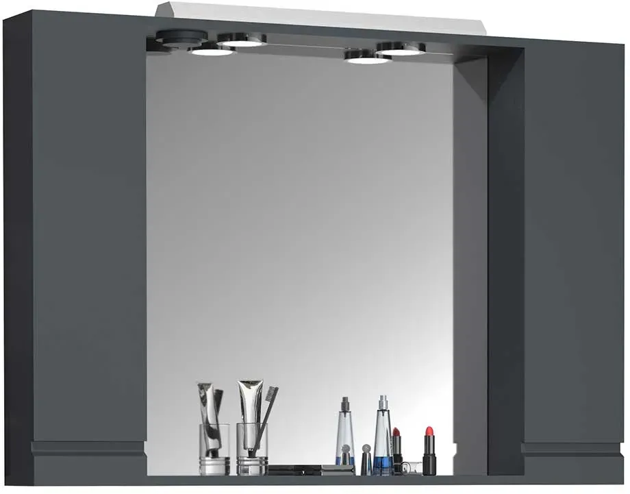 Spiegelschrank Anthrazit incl. Beleuchtung 71 cm hoch 100 cm breit