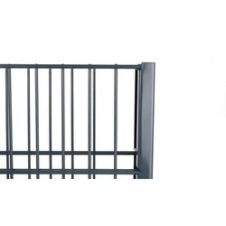 Gabionenpfosten - Gabionen Pfosten aus Stahl, anthrazit/silber  – C-Form – Pfosten für Gabionen Sichtschutz, Gabionenzaun, Gabionenwand