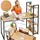 seddō Schwarzer Loft-Computertisch mit Metallregalen für Büro oder Schule - Schwarz