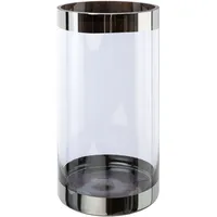 Creativ deco Bodenvase CREATIV DECO, transparent, H:30cm Ø:15cm, Glas, Vasen, mit silberfarbenen Absetzungen