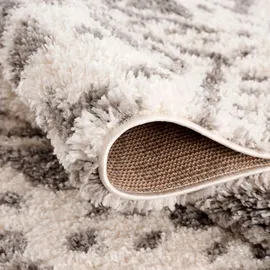 Carpet City Hochflor-Teppich CARPET CITY "Pulpy 541" Gr. 33, beige (creme), B:80cm H:30mm L:250cm, Kunstfaser, Teppiche, Fransenteppich, besonders weich, mit Fransen, Ethno Look