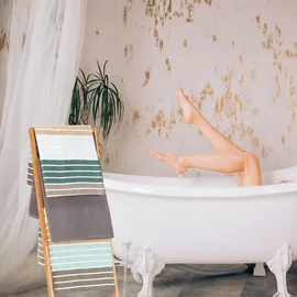 Relaxdays Handtuchhalter freistehend, Hellbraun