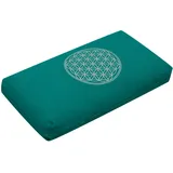 Yogistar Yogakissen - Klein - Blume des Lebens - Mit Bio Dinkelspelz-Füllung Petrol