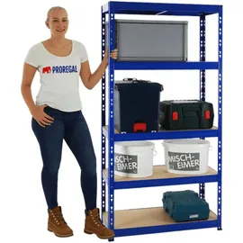 Proregal Schwerlastregal Metall 180x90x45 cm blau