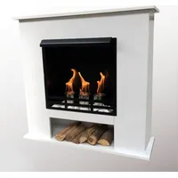 Ethanol und Gelkamin Kamin Modell 001W Weiss inkl. 27 teil. Set - Weiß