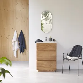 Tikamoon Badezimmermöbel aus massiver Eiche und Terrazzo Moon 60 cm