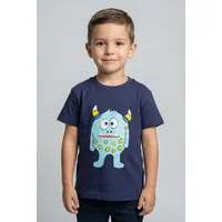 blue seven T-Shirt BLUE SEVEN, Jungen, Gr. 98, ultramarin, Single Jersey, Obermaterial: 100% Baumwolle, bedruckt, unifarben, Basic normal, Rundhals, Shirts T-Shirt, mit Monster-Effekt, mit eingelassener Tasche, aus Baumwolle
