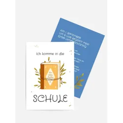 Einladungskarten Einschulung selbst gestalten mit Spruch und Fotos im Onlinedesigner bei Meine-Kartenmanufaktur.de