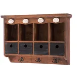DESIGN DELIGHTS Wandregal, Natur, Holz, 60x43x16 cm, Wohnzimmer, Regale, Wandregale