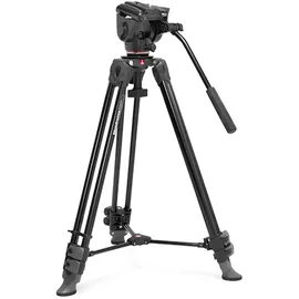 Manfrotto Doppelrohr Video Aluminium Stativ mit 500X Fluidkopf