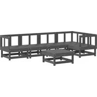 VidaXL 6-tlg. Garten-Lounge-Set Grau Massivholz Kiefer - Grau
