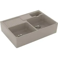 Villeroy & Boch Spülstein Doppelbecken almond + Handbetätigung