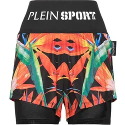 PLEIN SPORT Damen Shorts W Jogging Shorts, Schwarz, S