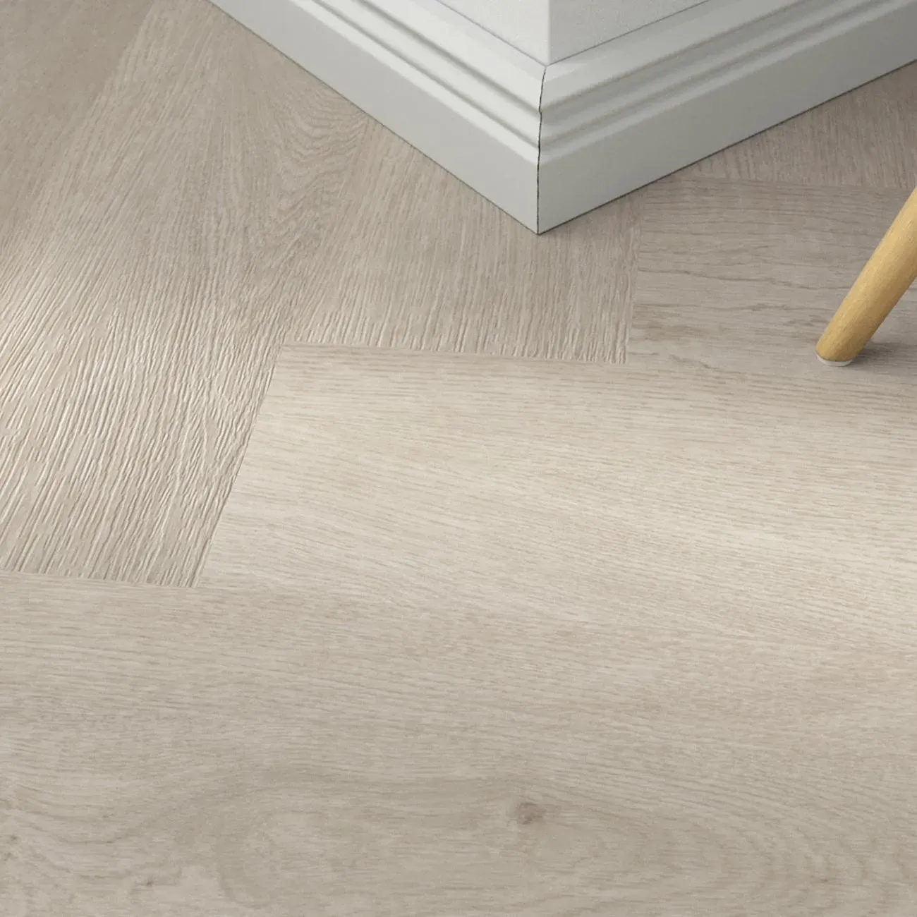 Klebe-Vinyl Balanced Oak Lightgrey – inkl. Dämmung & Fußleisten