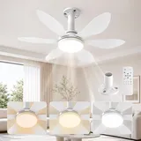 Hisummer 71cm Deckenventilator mit Beleuchtung und Fernbedienung, E27 Anschluss Nur Passende Fassung, Schnellmontage, Klein Deckenventilator mit Licht Leise für Schlafzimmer Kinderzimmer Küche