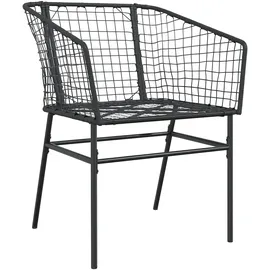 vidaXL 5-teiliges Gartentischset Schwarz Poly-Rattan