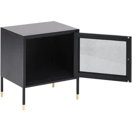 Beliani Nachttisch Schwarz, Gold, Metall, 45x50x35 cm, Schlafzimmer, Nachttische