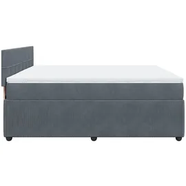 vidaXL Boxspringbett mit Matratze Dunkelgrau 180x200 cm Samt