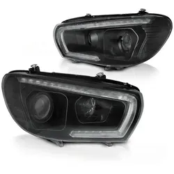 Xenon Scheinwerfer LED Tagfahrlicht für VW Scirocco 3  08- Schwarz dynamischen Blinker