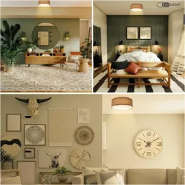 einlicht Deckenleuchte 1 E27 Fabric rund braun