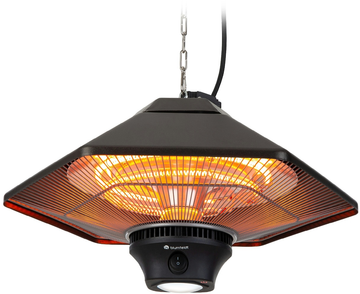 Blumfeldt Heat Hexa Infrarot-Heizstrahler 800/1200/2000W Halogen IP34 LED Bronze-Metallic