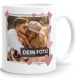 SpecialMe® personalisierte Fototasse mit eigenem Foto persönliches Geschenk mit Bild selbst gestalten Rahmen Herz Anker Herz weiß Keramik-Tasse