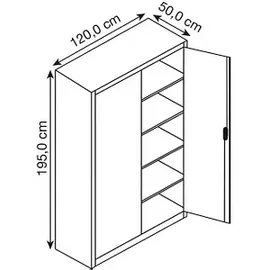 C+P CP Stahlschrank C 2000 Acurado 9480-000 S10565 lichtgrau 120,0 x 50,0 x 195,0 cm, aufgebaut