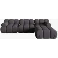 Micadoni Sofa Bellis, modular 4-Sitzer mit flachem Modul braun