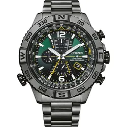 Citizen Funkuhren Sky AT8227-56X - grün,grau - 47,5mm