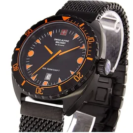Swiss Alpine Military Turtle Quarz schwarz 44 mm 7066.1179